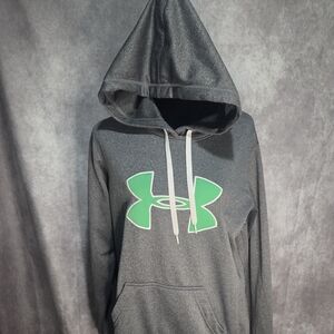 Under Armour Charcoal Hoodie with Vibrant Green Logo